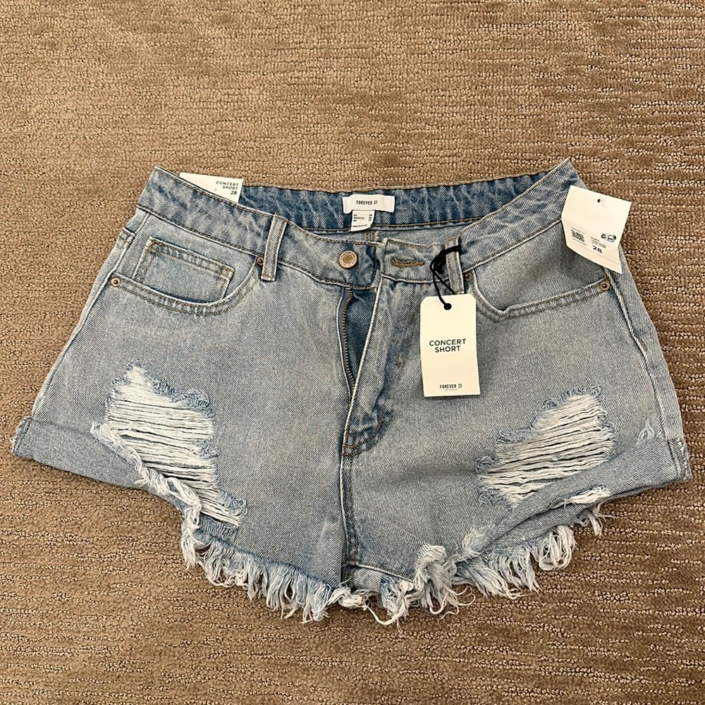 Forever 21 light wash denim shorts